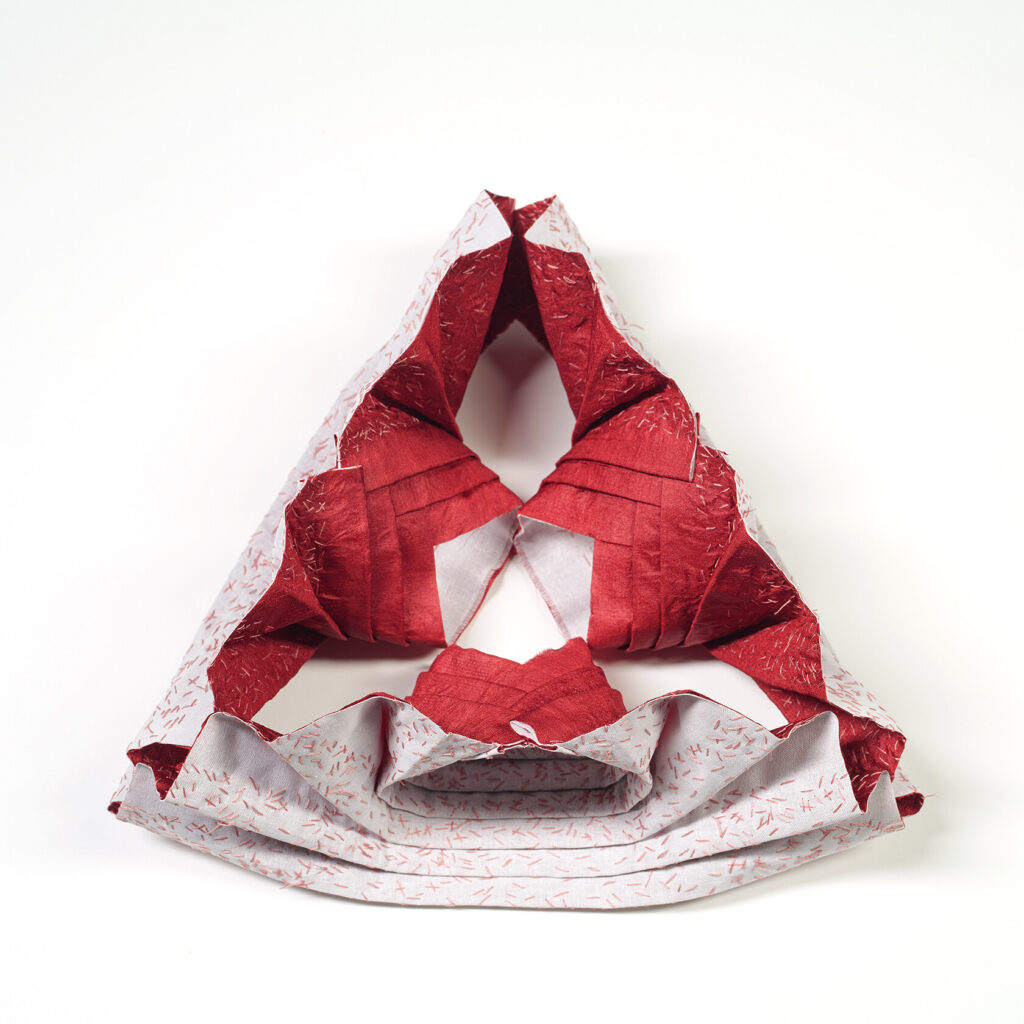 Textile work exploring shared vulnerability