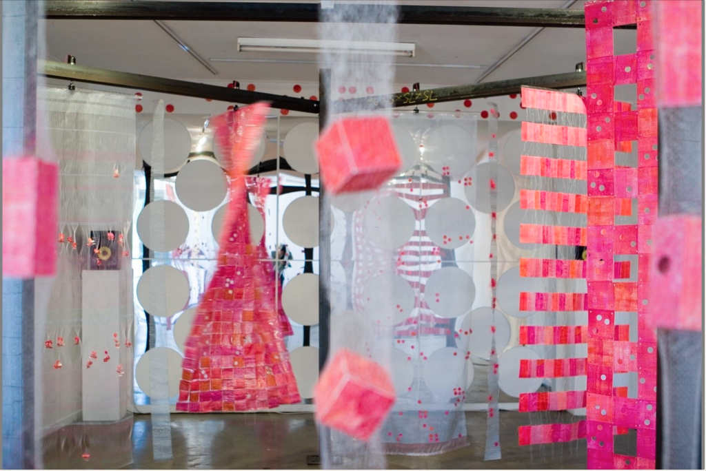 Oscillating textile panels, installation detail