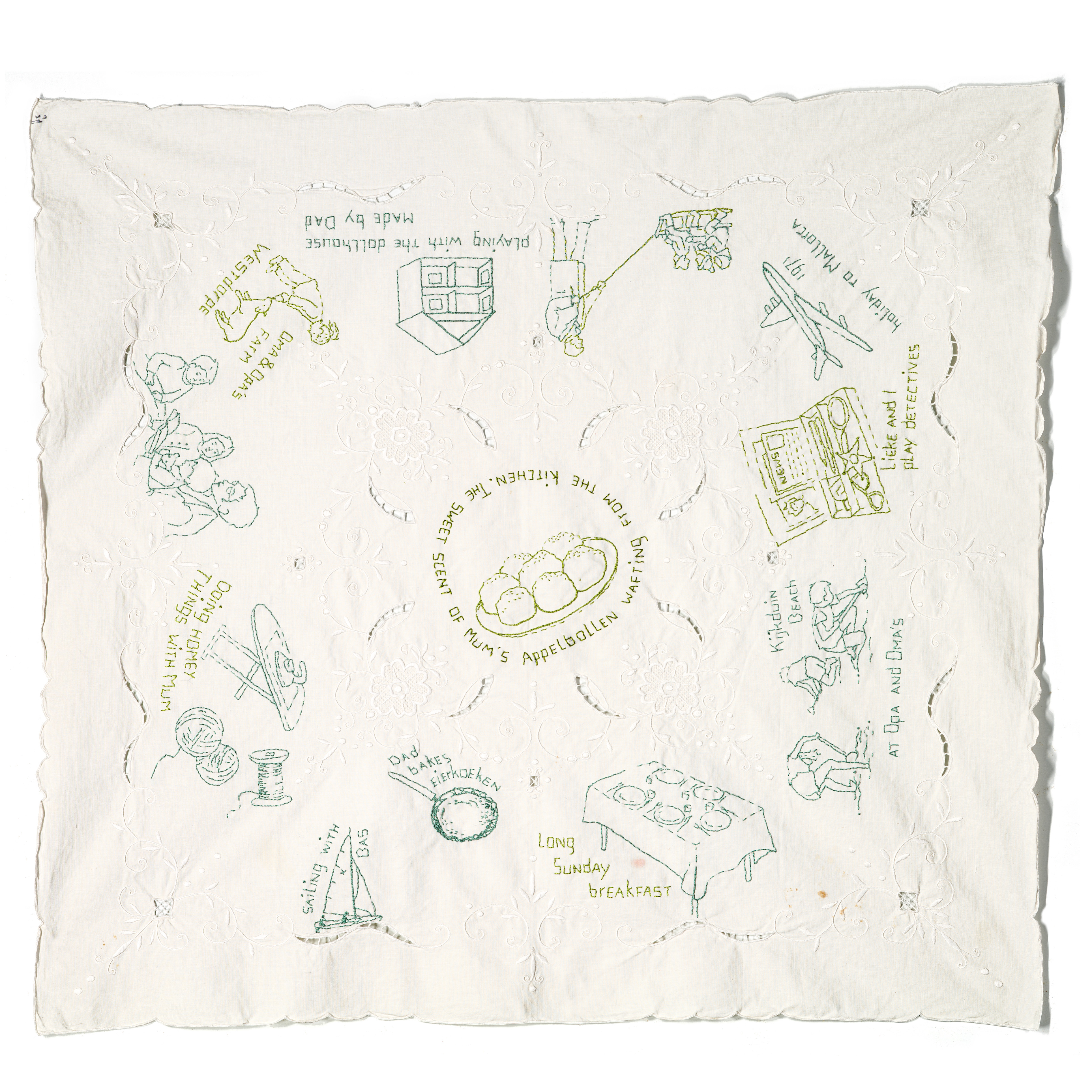 stitched scenes of fun family activities